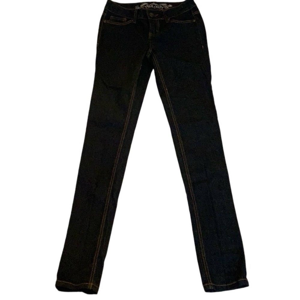 Wax Jeans Dark Wash Mid Rise Skinny Jeans Junior’s Size 1